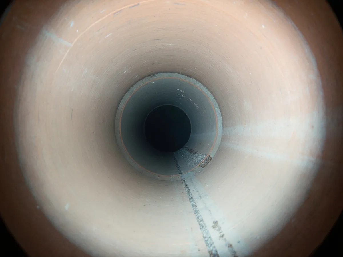 CCTV still after relining: the boundary main lined with the junction reinstated